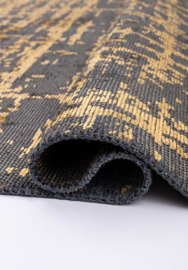Tempest Grey & Black Abstract Area Rug
