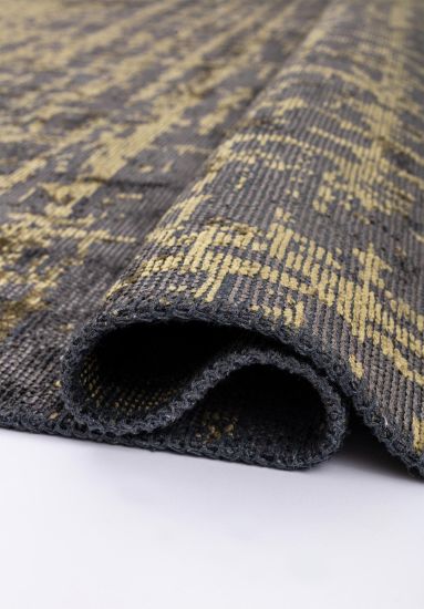 Abstract Tempest Grey & Green Living Room Rug