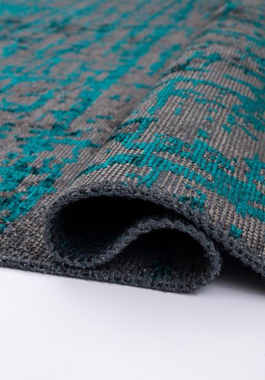 Tempest Abstract Grey & Blue Dining Room Rug
