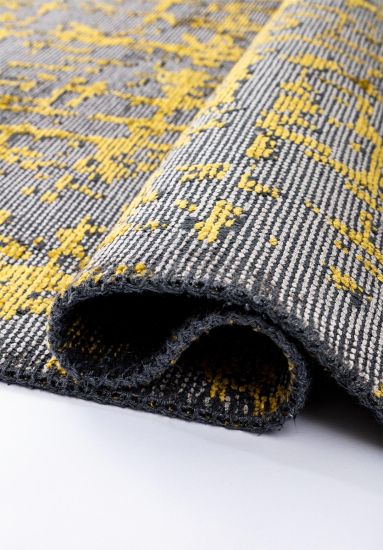 Tempest Abstract Grey & Yellow Dining Room Rug