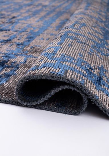 Tempest Abstract Grey & Blue Modern Rug