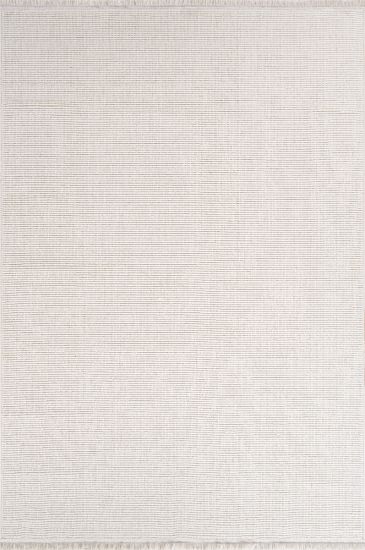 Loopi Cream Plain Area Rug