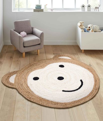Naturael Brown Cream Jute & Sisal Kids Outdoor Area Rug