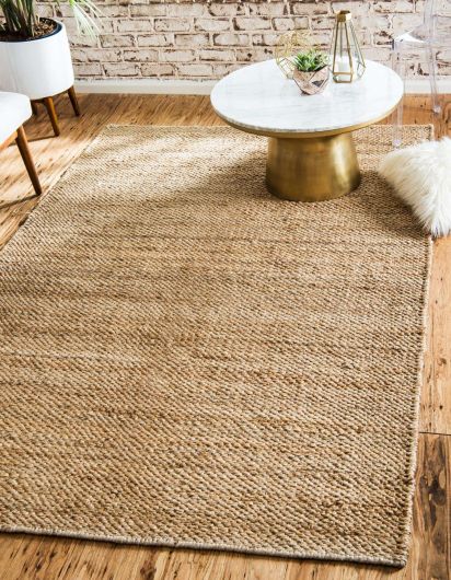 Naturael Brown Jute & Sisal Plain Outdoor Area Rug