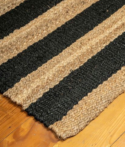 Naturael Brown Black Jute & Sisal Stripes Outdoor Area Rug
