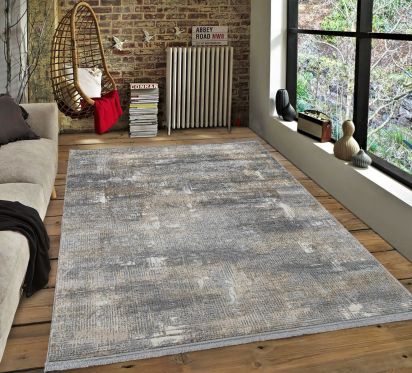 Nova Grey Charcoal Abstract Rug
