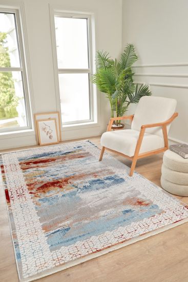 Kolor75 Cream Multicolour Modern Abstract Living Room Rug