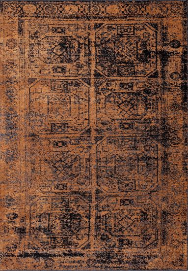 Enchantres Grey & Black Vintage Living Room Rug