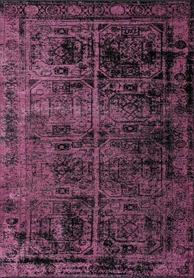 Enchantres Pink & Black Vintage Living Room Rug