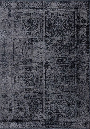 Enchantres Vintage Grey & Black Living Room Rug
