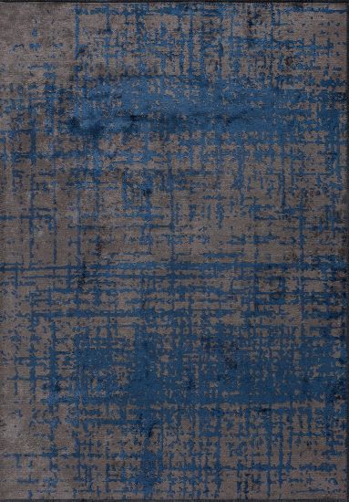 Tempest Abstract Grey & Blue Modern Rug
