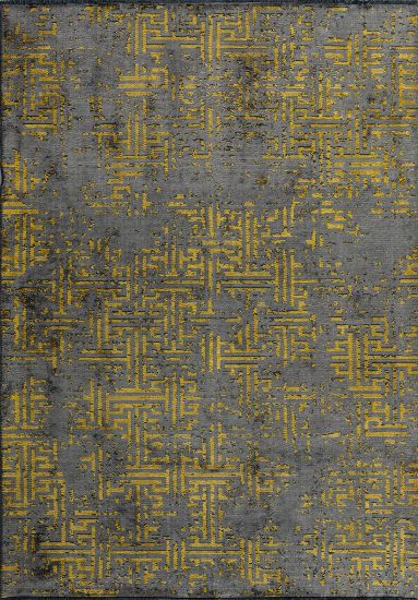 Breeze Grey Yellow Distressed living Room Rug
