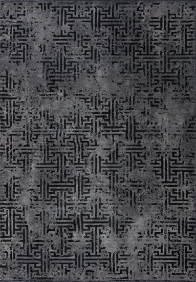 Grey Black Breeze Distressed Area Rug