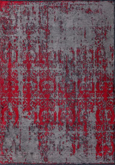 Cennal Grey Distressed Red Cennal Rug