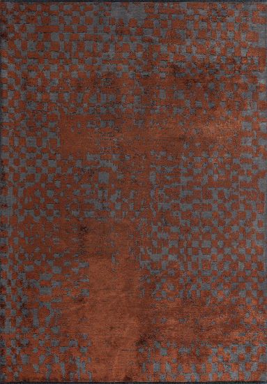 Tales Orange Abstract Living Room Rug