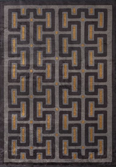 Eon Grey Yellow Geometric Area Rug