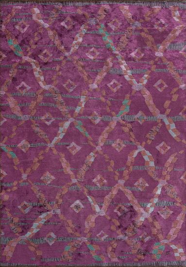 Abstract Pink Rhythm Bedroom Rug