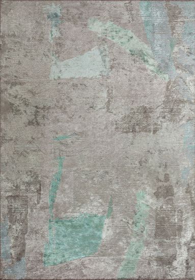Muse Grey & Green Abstract Bedroom Rug