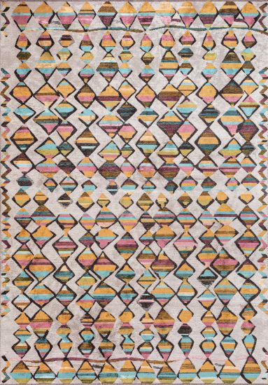 Multicolour Batik Geometric Area Rug