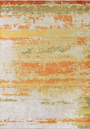 Canyon Green & Orange Abstract Rug