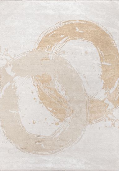 Sunlit Cream & Beige Abstract LIving Room Rug