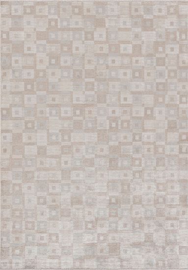 Wishpering Beige Geometric Living Room Rug
