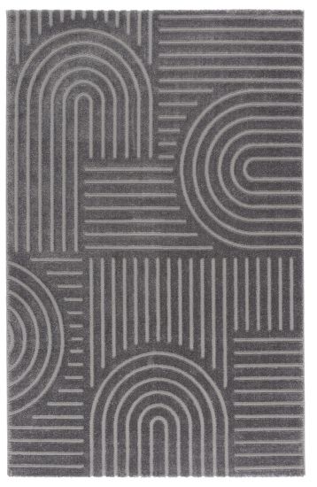 Flute Grey Geometric Outdoor Rug