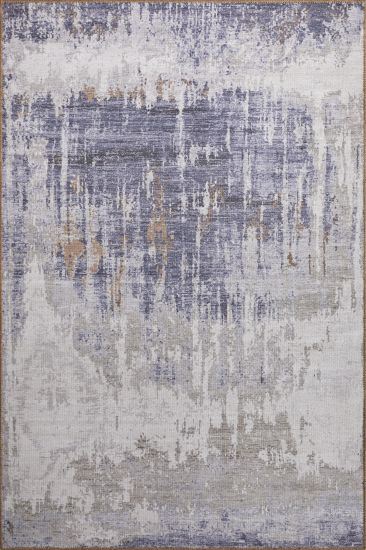 Baskili Cream Grey Abstract Living Room Rug