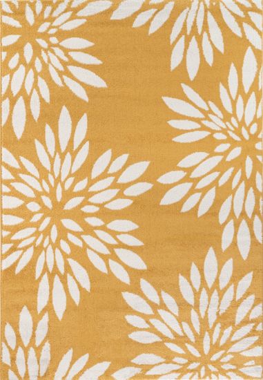 Yellow & White Astral Floral Rug