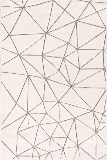 Geometric Cream & Grey Twist Rug