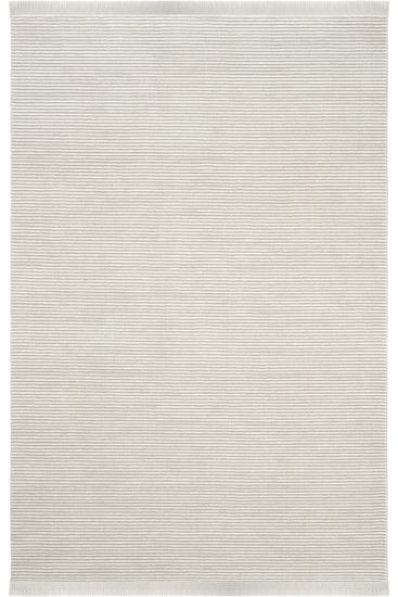 Rivptine Cream Plain Stripes Living Room Rug