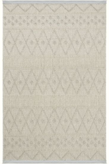 Haptir Grey Jute & Sisal Trellis Outdoor Area Rug