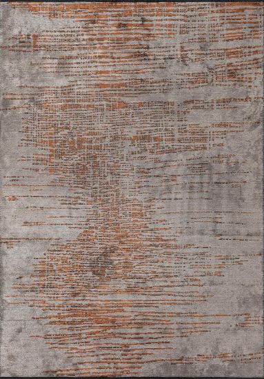 Lagoon Orange & Grey Abstract Living Room Rug