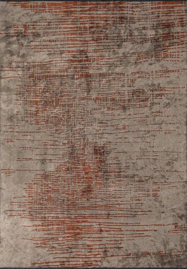 Lagoon Abstract Orange & Brown Area Rug