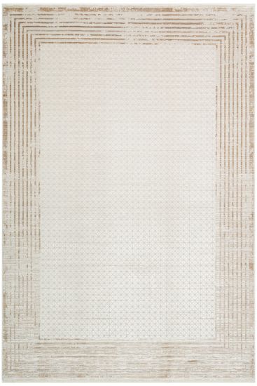 Quaptin Beige Modern Bordered Area Rug