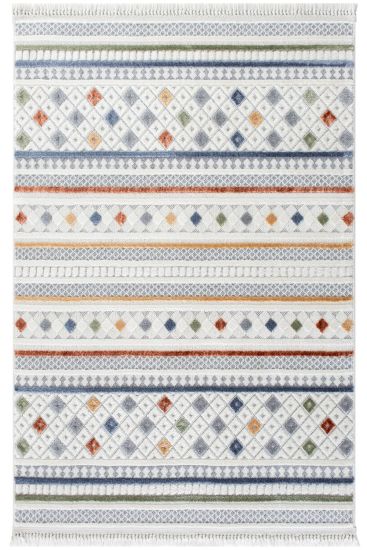Piptara White Multicolour Aztec Kilim Indoor Rug