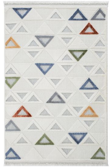 Piptara Cream Multicolour Geometric Bedroom Rug