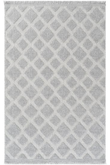 Osptar Grey Geometric Living Room Rug
