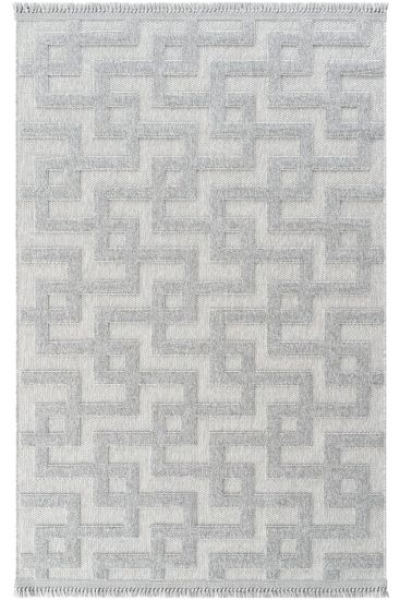 Osptar Cream Geometric Living Room Rug