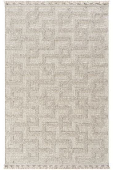 Osptar Grey Modern Geometric Living Room Rug