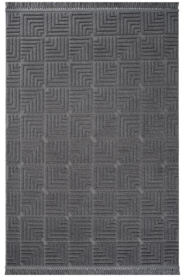 Stoptral Charcoal Patterned Area Rug