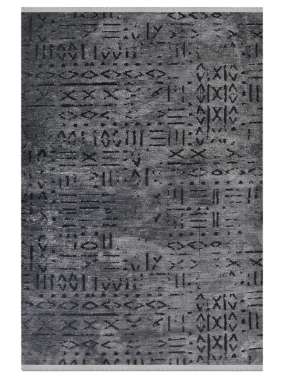 Scandi Venulescape Grey & Black Area Rug