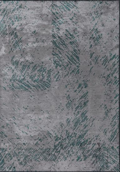 Green & Grey Cascade Abstract Living Room Rug