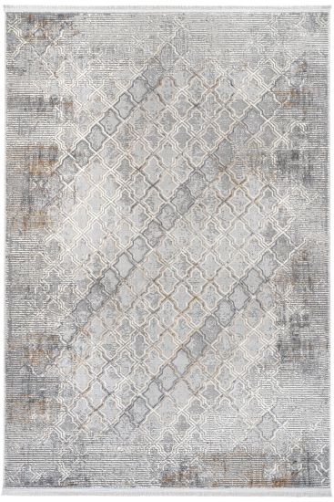 Verbina Grey Cream Abstract Distressed Area Rug