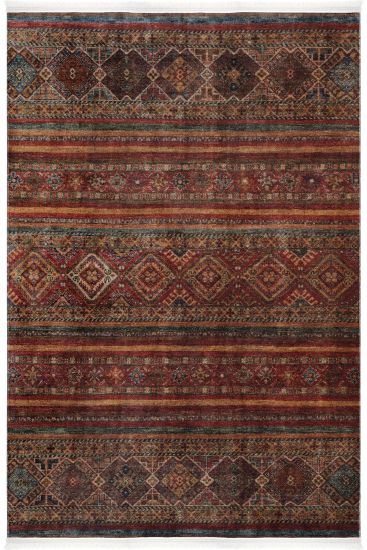 Viptrage Red Multicolour Bohemian Living Room Rug