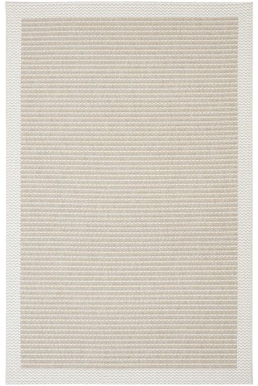 Elena85 Cream Plain Bordered Bedroom Rug