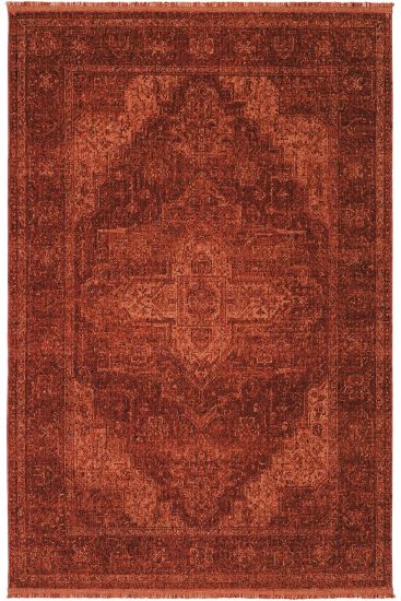 Zerina85 Copper Patterned Living Room Rug