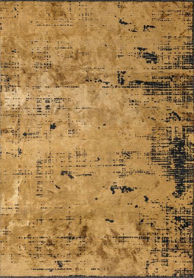 Yellow & Black Abstract Mirage Living Room Rug