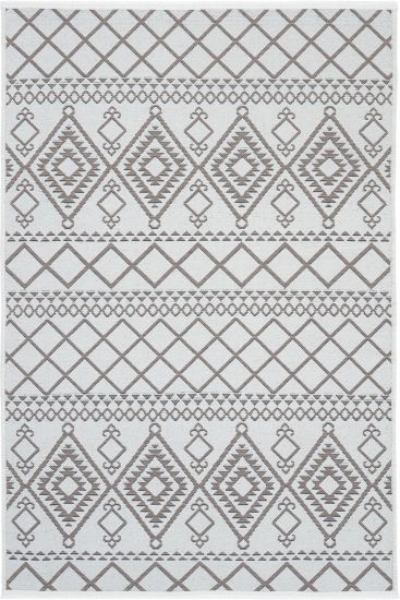 Marcos85 Cream Grey Aztec Bedroom Rug