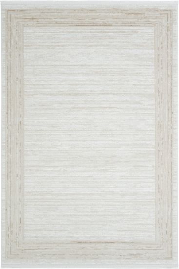 Arezzo85 Beige Cream Patterned Bordered Indoor Rug